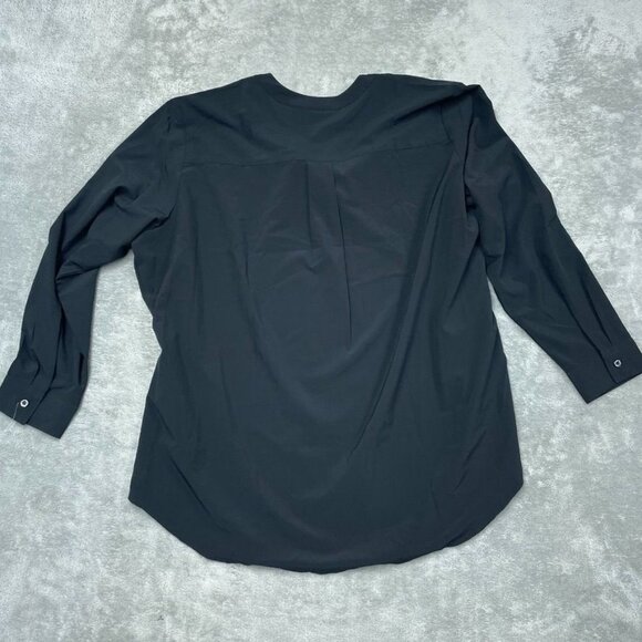 iRev Black Long Sleeve Blouse XXL 4-Way Stretch Easy Care d0941 - Picture 8 of 9